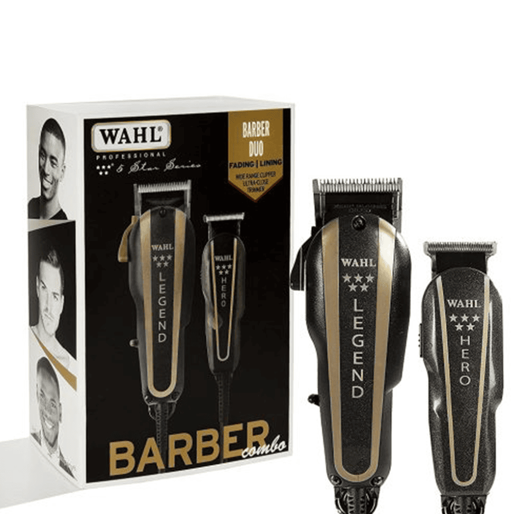 Combo Barbero Profesional Wahl 5 Star Legend mas Hero Cortadora y Trimmer con Cable Negro 1