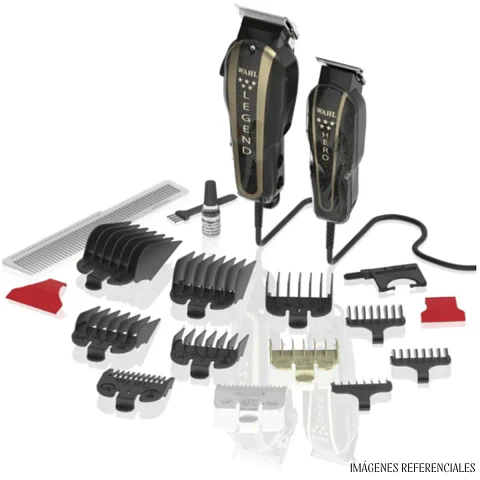 Combo Barbero Profesional Wahl 5 Star Legend mas Hero Cortadora y Trimmer con Cable Negro