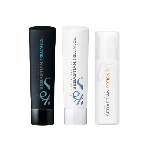 Pack Sebastian Trilliance Shampoo 250ml+Acondicionador 250ml+Sebastian Potion 9 150ml 1