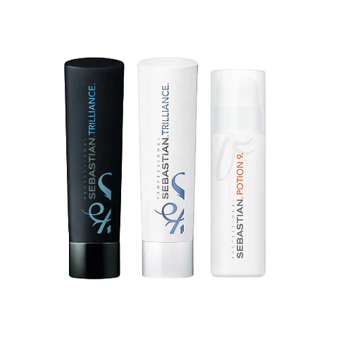 Pack Sebastian Trilliance Shampoo 250ml+Acondicionador 250ml+Sebastian Potion 9 150ml