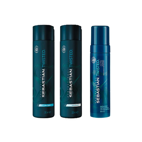 Sebastian Twisted Rizos Trío Shampoo 250ml+Acondicionador 250ml+ Twisted Mousse Styling 200 ml