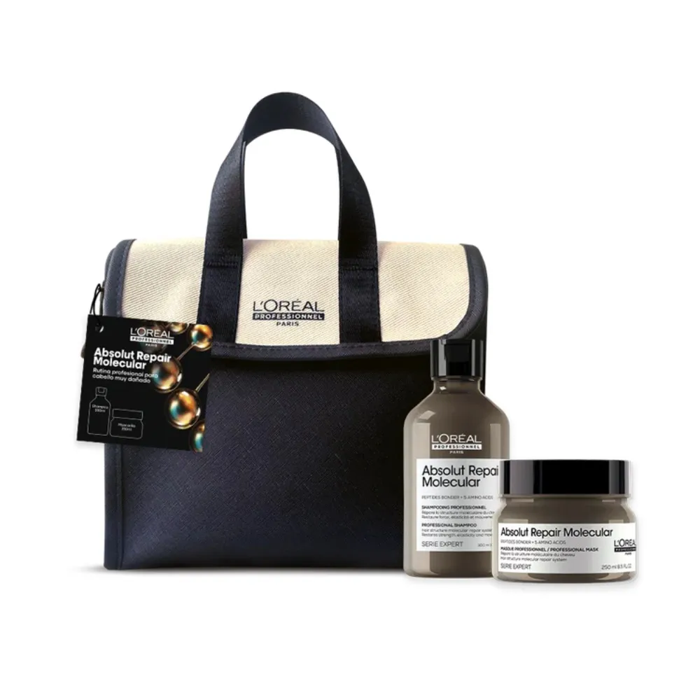 Pack Absolut Repair Molecular Shampoo 300ml + Mascarilla 250ml + Neceser de Regalo 1