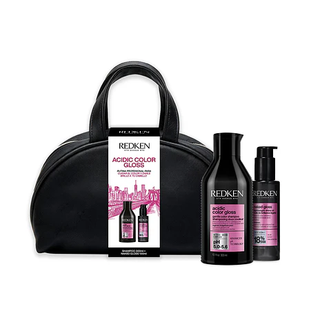 Pack Acidic Color Gloss Shampoo 300ml + Aceite Naked Gloss 100ml + Regalo Neceser