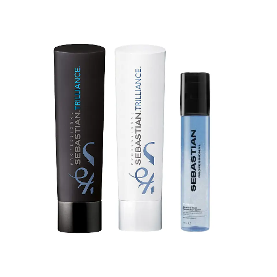Pack Sebastian Trilliance Shampoo 250ml+Acondicionador 250ml + Trilliant Shine & Heat Protection Spray 150ml 1