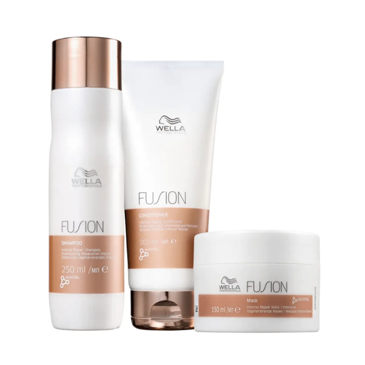 Wella Fusion Trío Shampoo 250 ml + Conditioner 200 ml + Mask 150 ml 1