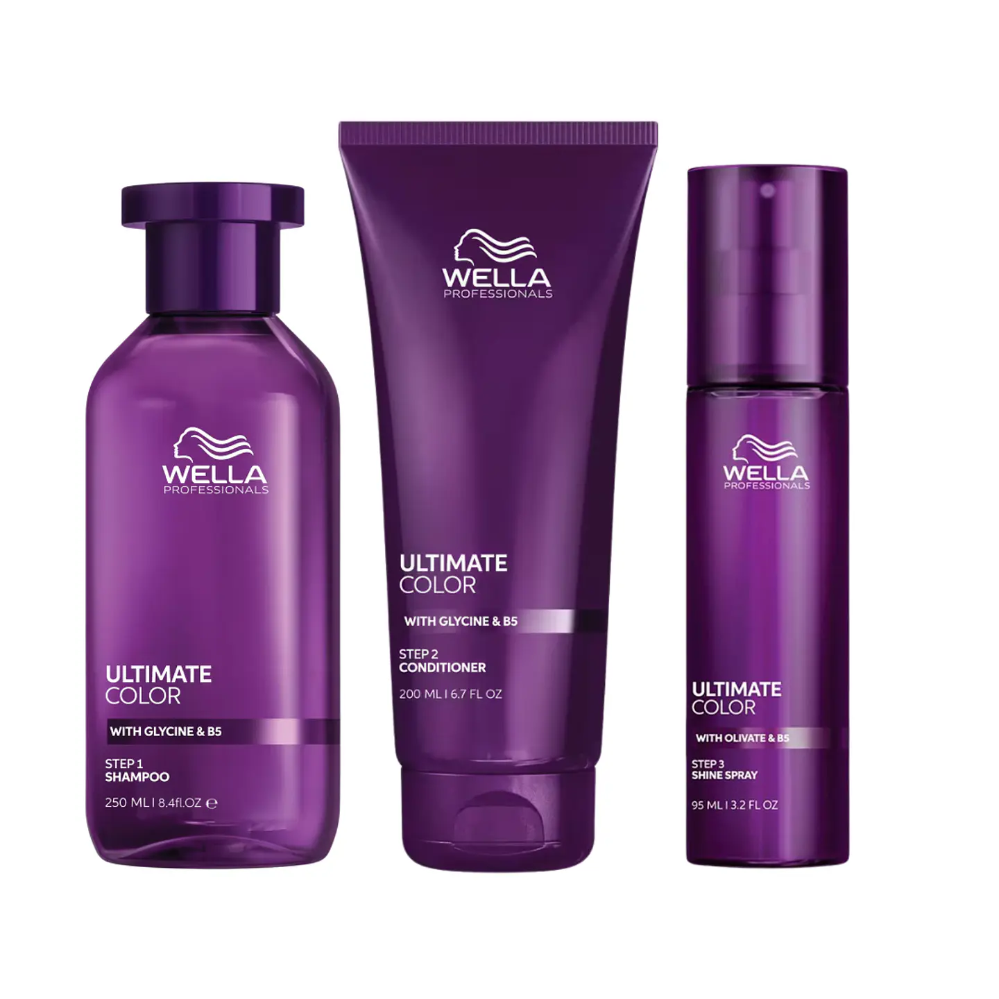 Wella Ultimate Color Trío Shampoo 250 ml + Conditioner 200 ml + Shine Spray 95ml 1