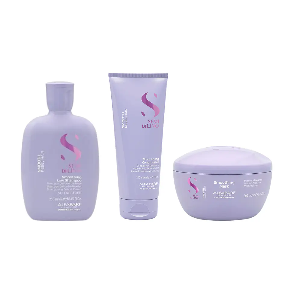Tripack Alfaparf Semi Di Lino Smooth (Shampoo 250ml + Acondicionador 200ml + Mascarilla 200ml 1