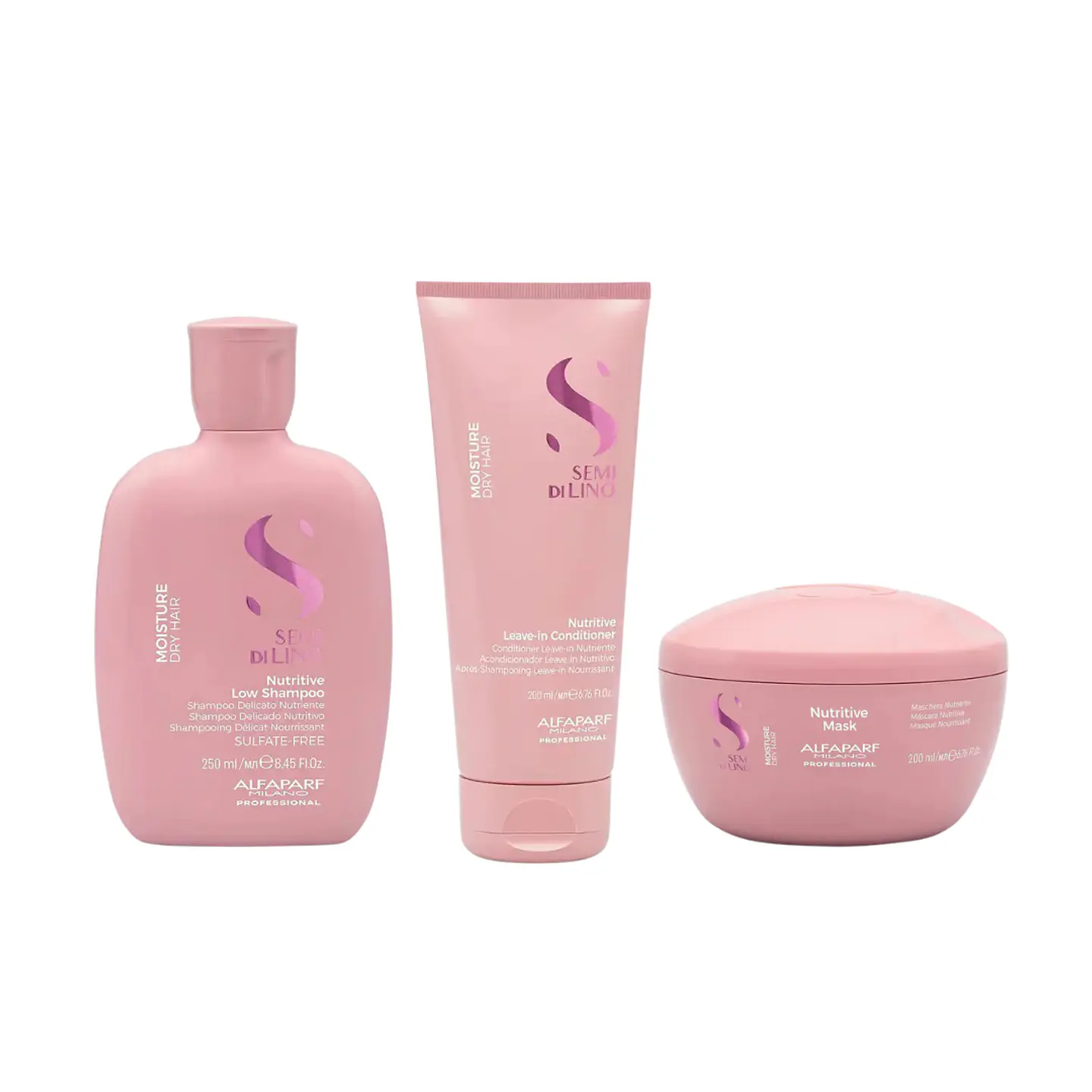 Tripack Alfaparf Semi Di Lino Moisture (Shampoo 250ml + Acondicionador 200ml + Mascarilla 200ml) 1