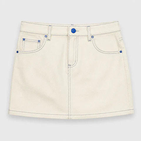 Falda Mini Denim Crudo