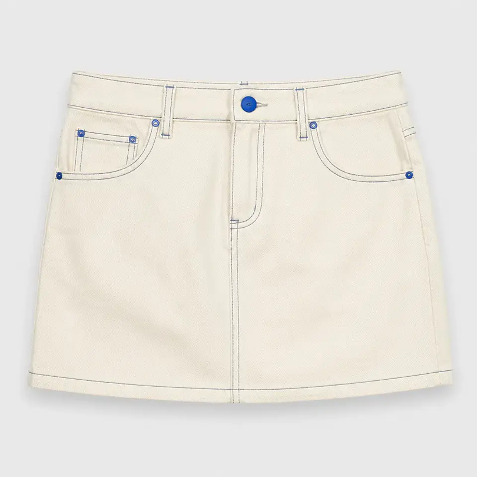 Falda Mini Denim Crudo 1