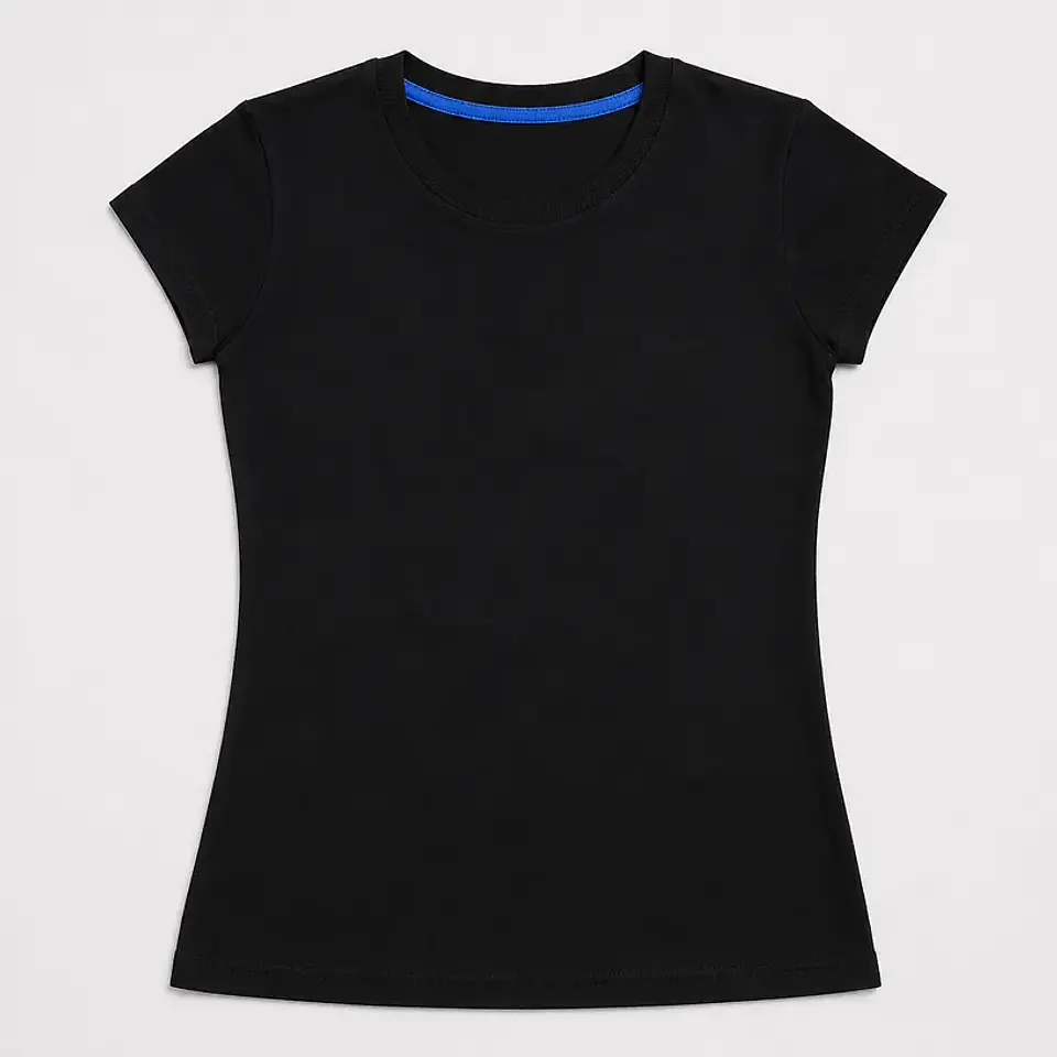Polera Baby Tee Negra Contraste 1