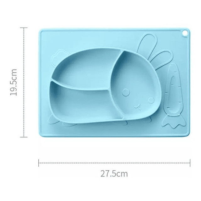 Plato De Silicona Conejo Celeste