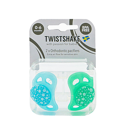 CHUPETES TWISTSHAKE 0-6M VERDE/AZUL