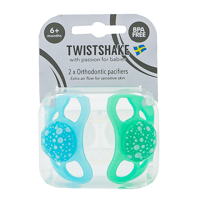 CHUPETES TWISTSHAKE 6+M VERDE/AZUL