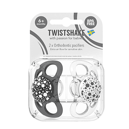 CHUPETES TWISTSHAKE 6+M NEGRO/BLANCO