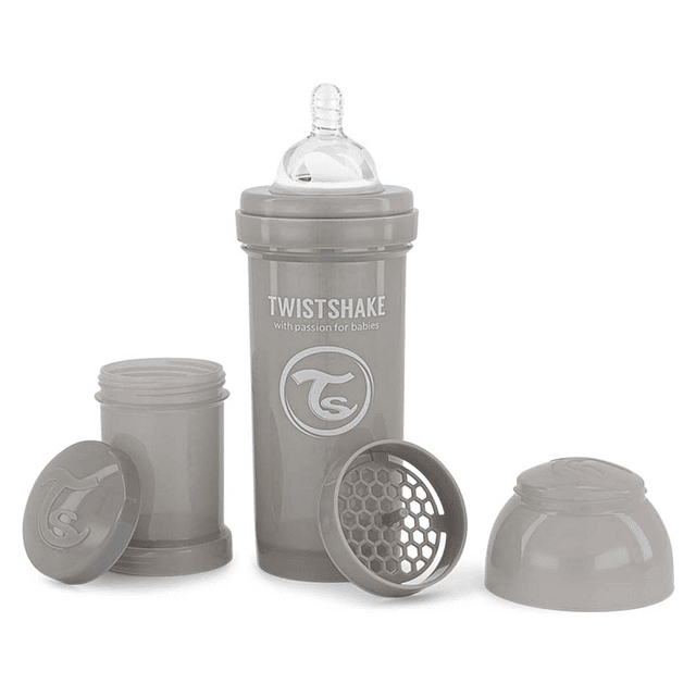 Mamadera Twistshake 330ml Gris