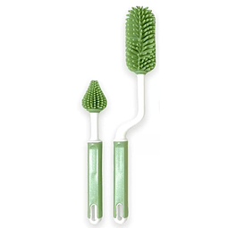 Cepillos limpiadores Silicona Mamaderas Verde