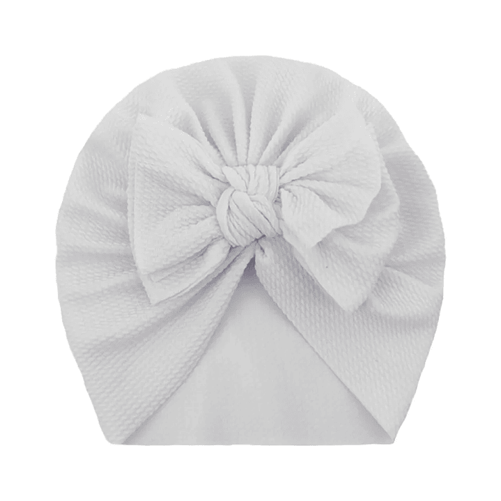 Turbante Elastico Lazo Relieves Blanco