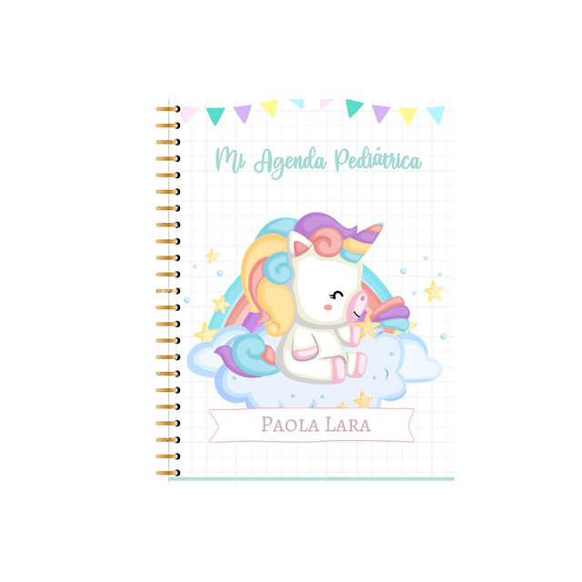 Agenda Pediátrica Personalizada Unicornio