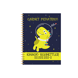 Agenda Pediátrica Personalizada Dinosaurio Astronauta