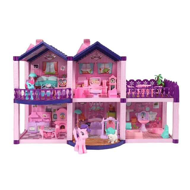 Casa de Muñecas Infantil con Muebles y Animales