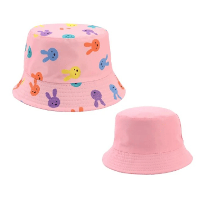 Sombrero Reversible Diseño Conejitos Colores.