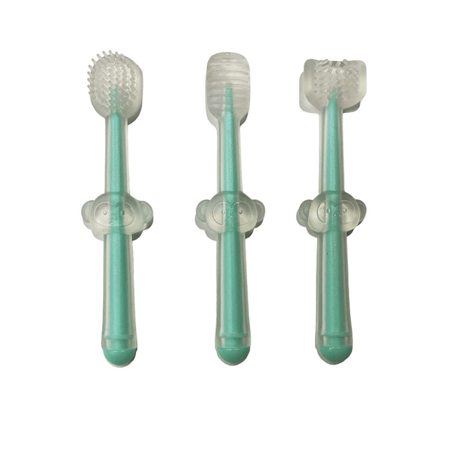 Pack 3 Cepillos Dentales  Silicona Menta