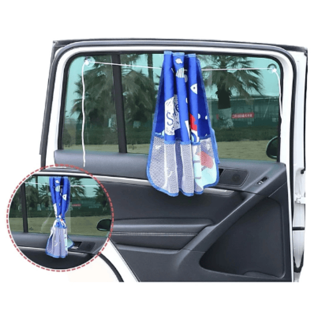 Cubre Ventana Para Autos Perritos Azul 