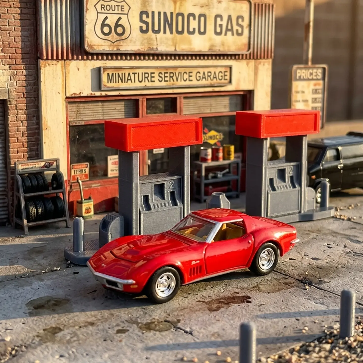Diorama De Gasolinera A Escala 1:64 1