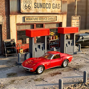 Diorama De Gasolinera A Escala 1:64