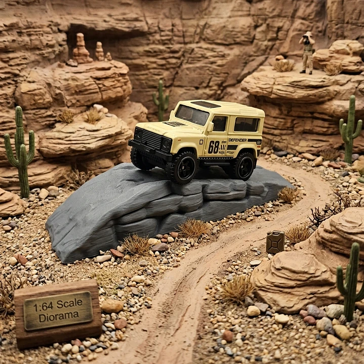 Diorama De Montaña Offroad a Escala 1:64 1