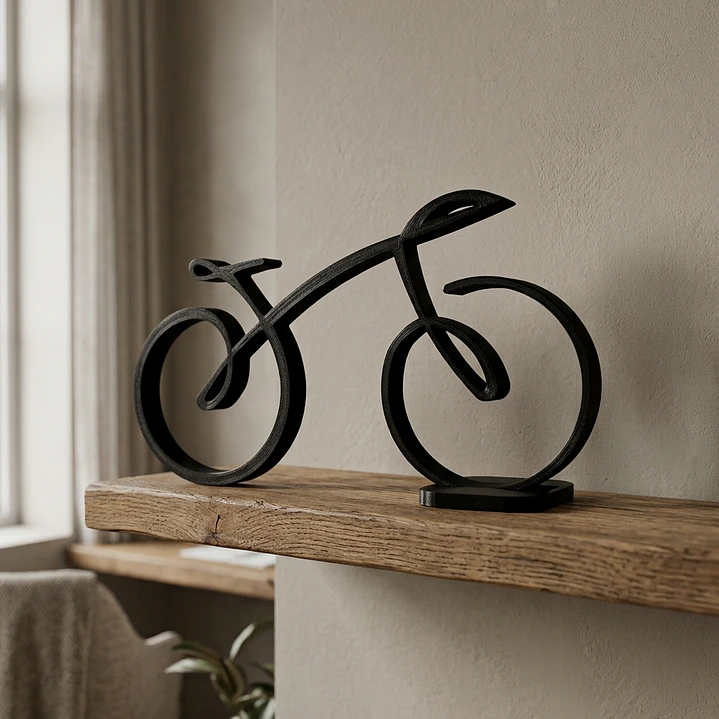 Escultura De Bicicleta En Estilo Minimalista 1