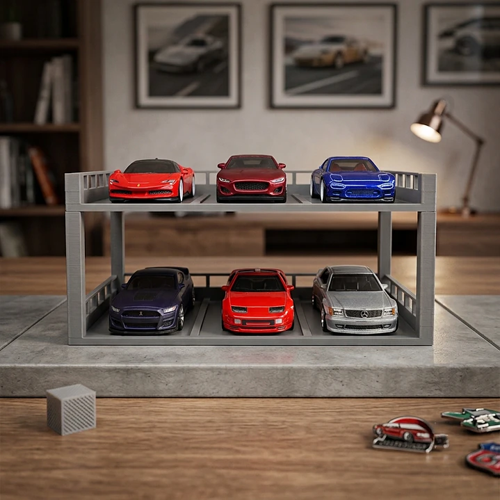Diorama de Parqueadero para Carros a Escala 1:64 1