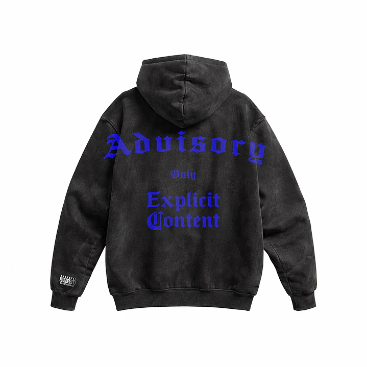 Poleron Parental Advisory® Hoodie Boxy Acid Wash only explicit 3