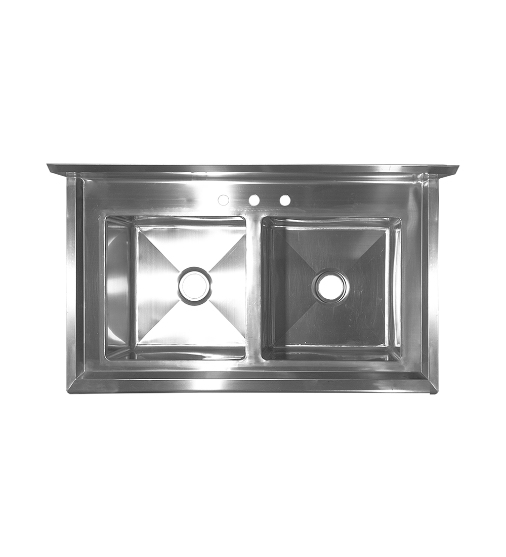 LAVAFONDO DE DOS CUBETAS SIN SECADOR 120x70x107 cm