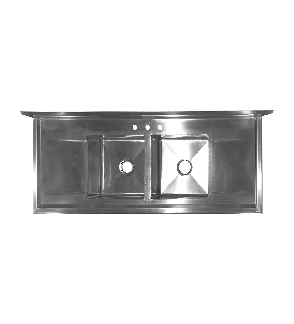 LAVAFONDO DE DOS CUBETAS Y DOS SECADORES 180x70x107 cm