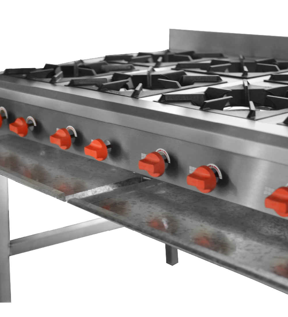 ANAFE INOXIDABLE 8 QUEMADORES