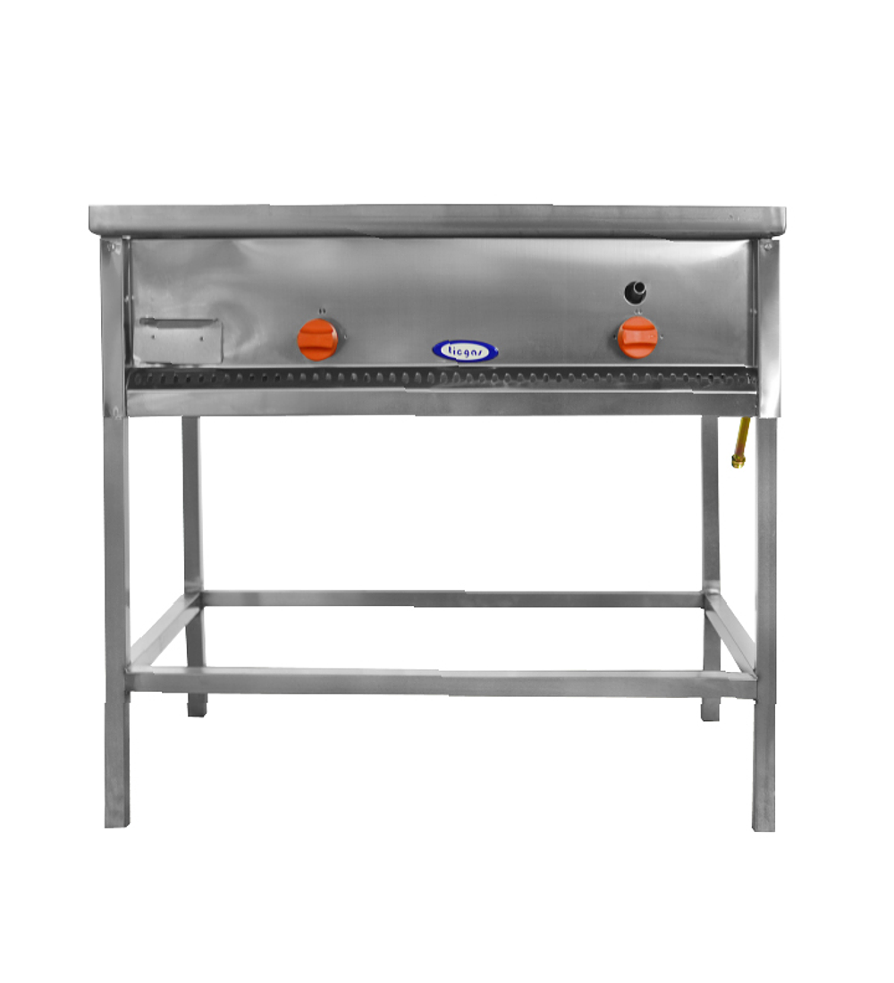PLANCHA CHURRASQUERA INOX 2 QUEMADORES