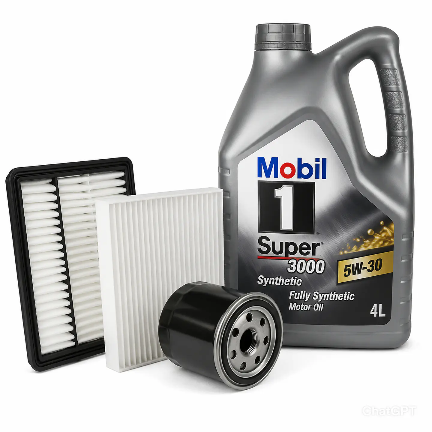 KIT MANTENCIÓN MG ZS 1.5 | FILTRO DE ACEITE + FILTRO DE AIRE + FILTRO DE POLEN + ACEITE MOTOR MOBIL SUPER 5W30 4L 1