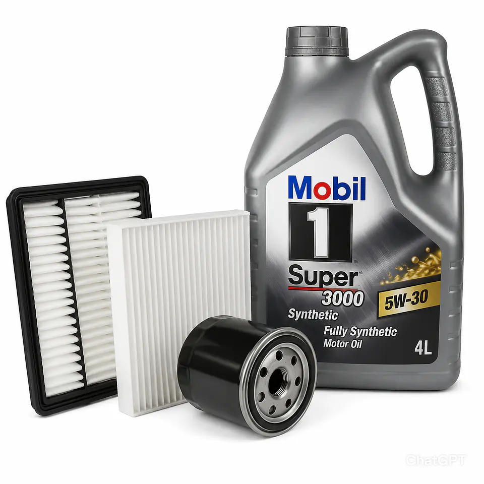 KIT MANTENCIÓN MG ZS 1.5 | FILTRO DE ACEITE + FILTRO DE AIRE + FILTRO DE POLEN + ACEITE MOTOR MOBIL SUPER 5W30 4L 1