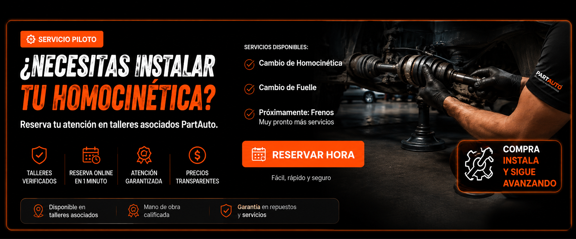 Cambio de Homocinética en Santiago | Compra e Instalación | PartAuto