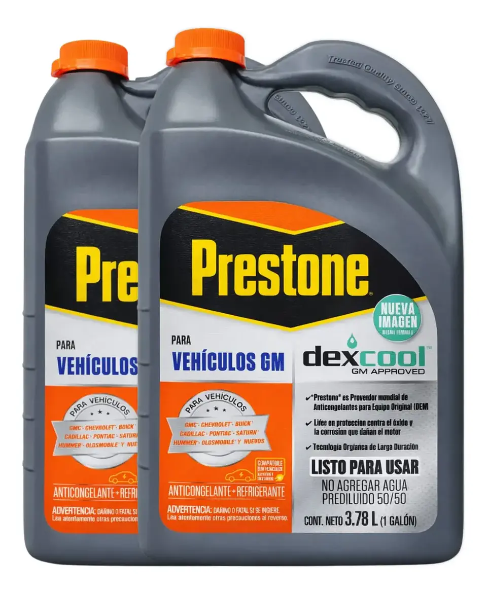 2 Anticongelante + Refrigerante Prestone DexCool 50% 3,78L 1