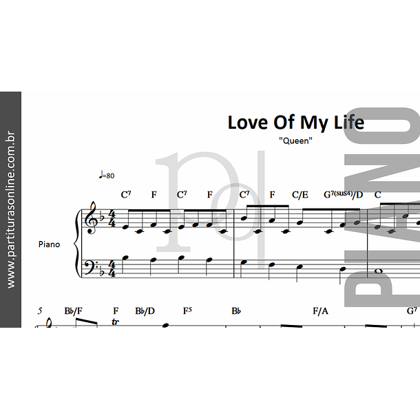 Love of My Life | Queen *para Piano 2