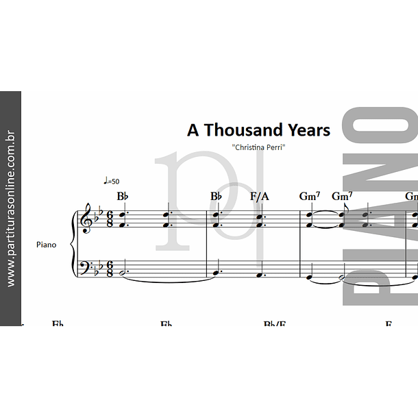 A Thousand Years • Christina Perri * para Piano 2