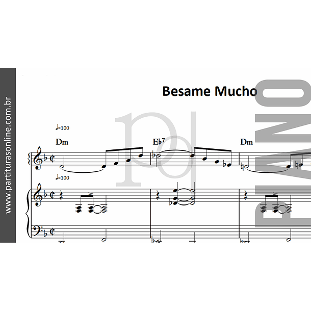 Besame Mucho | para Piano 2