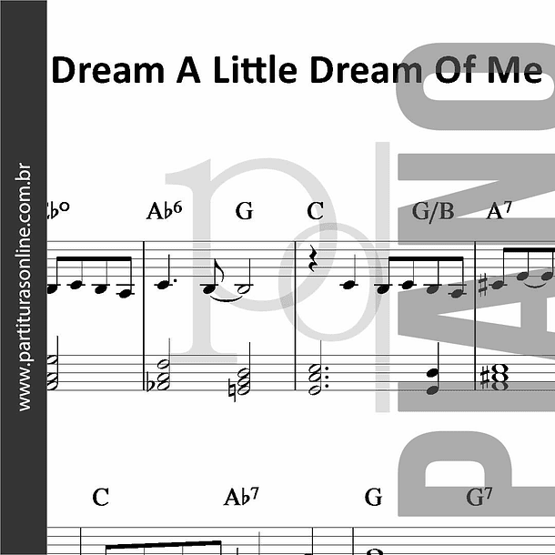 Dream A Little Dream Of Me | para Piano 1