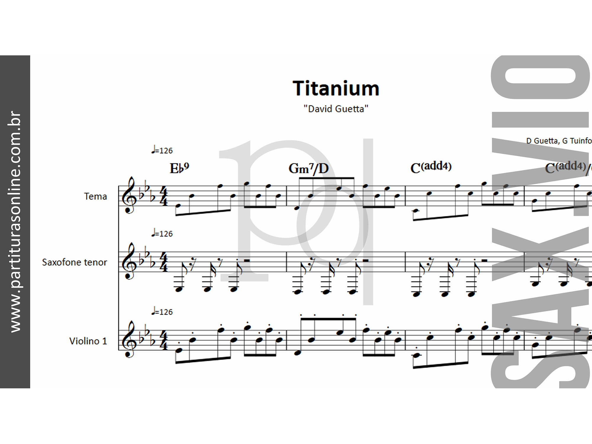 Titanium | David Guetta - para Violino & Saxofone 2