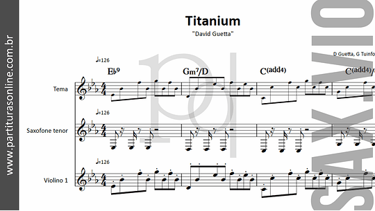 Titanium | David Guetta - para Violino & Saxofone