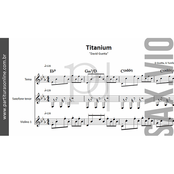 Titanium | David Guetta - para Violino & Saxofone 2