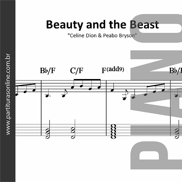 Beauty and the Beast - A bela e a Fera | para Piano